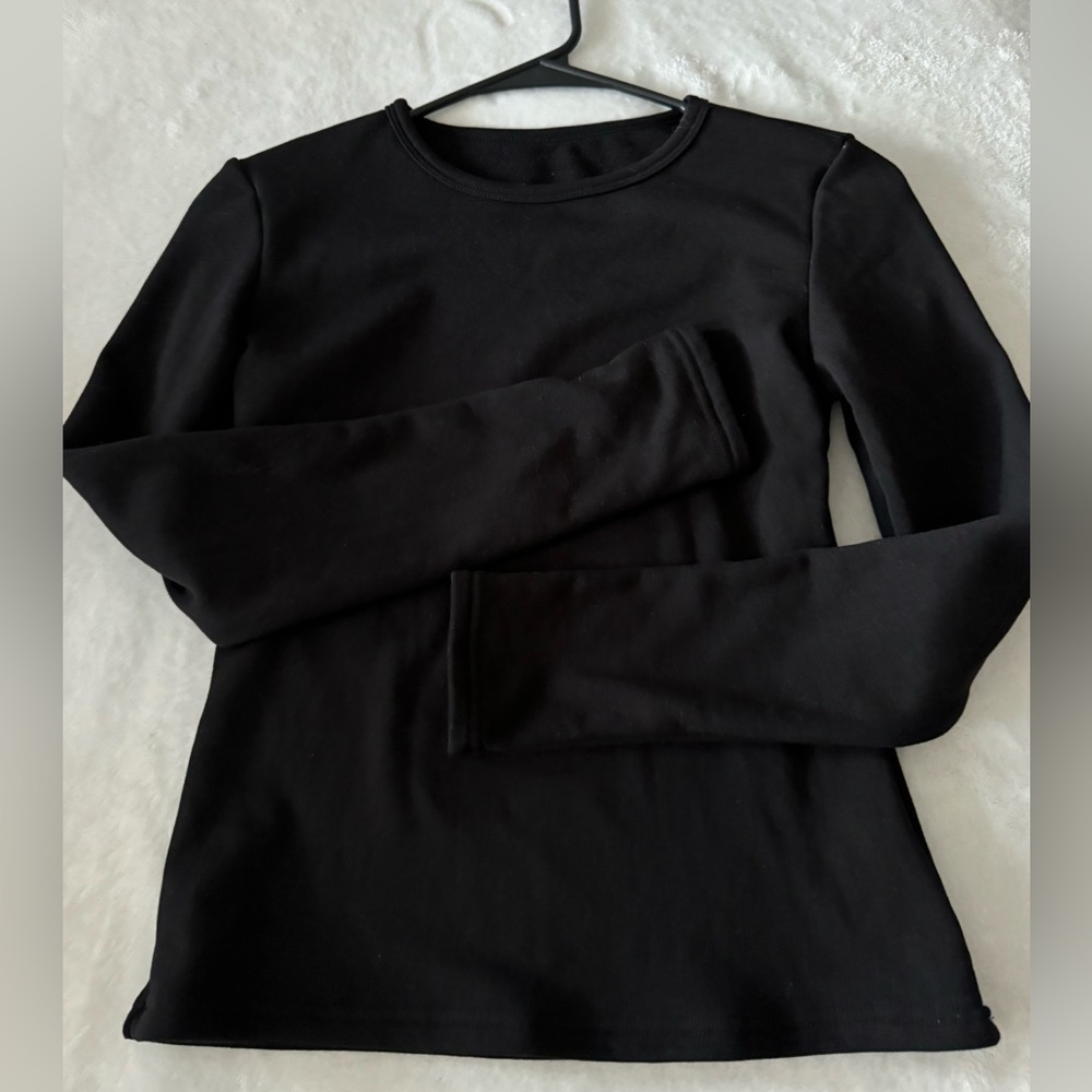 Thermal black long sleeve tee